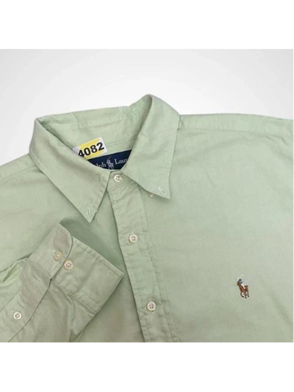 Ralph‎ Lauren Classic Fit Light Mint Pony Logo Button Up Oxford Shirt Men 16.5